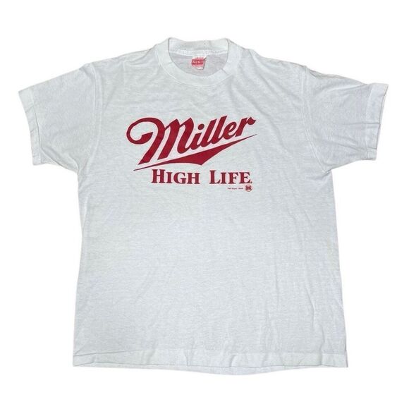 Vintage 80s Miller High Life Beer T Shirt Large - Picture 1 of 5